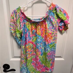 Off the shoulder Lilly Pulitzer Colorful Floral Women's Top